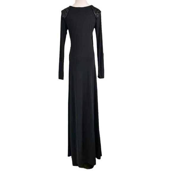 ISABELLA OLIVER MATERNITY BLACK SEQUIN SHOULDER LONG SLEEVE FORMAL DRESS - 2 - Picture 4 of 11